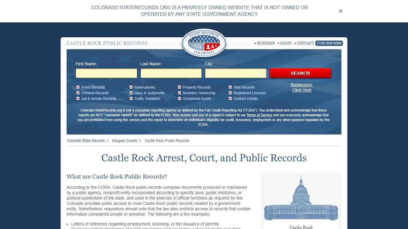 Castle Rock Arrest and Public Records | Colorado.StateRecords.org