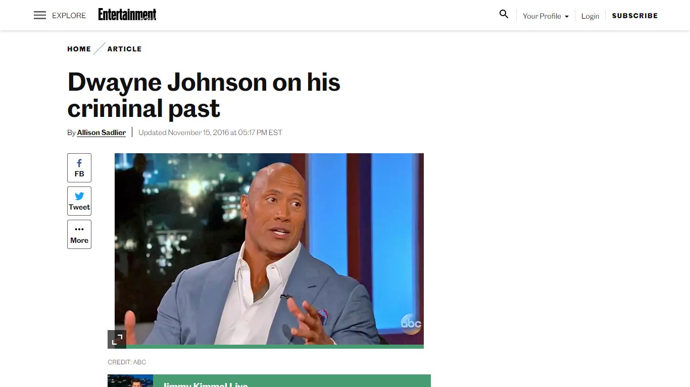Dwayne Johnson on his criminal past | EW.com